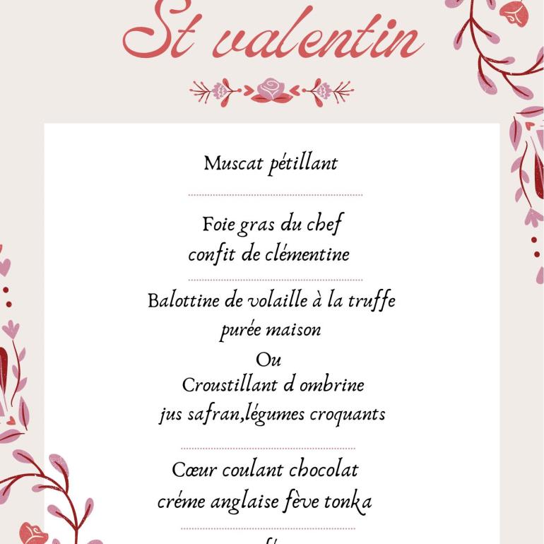 2023 - Merendella Citadina - menu Saint valentin